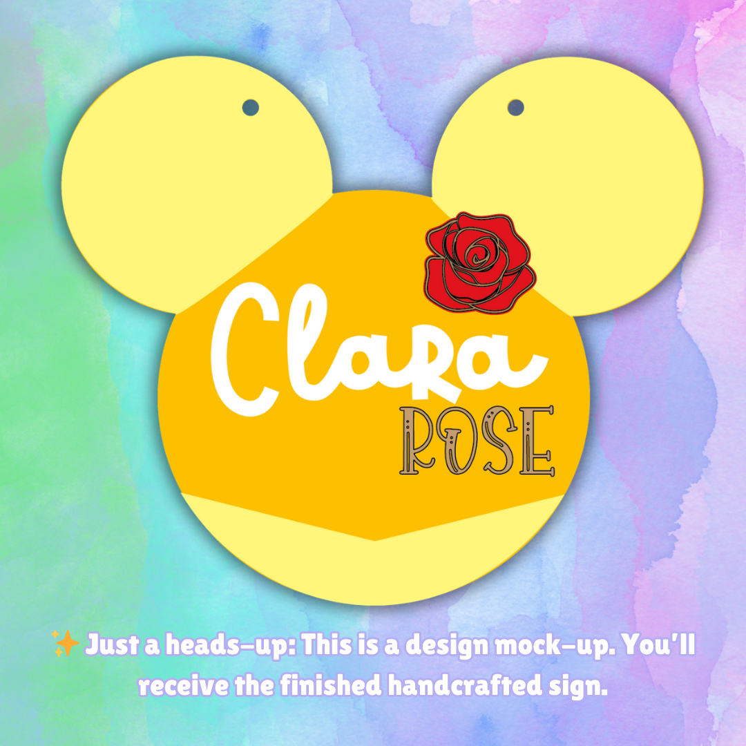 Enchanted Ears | Custom | Bookworm Princess Personalized Name Sign