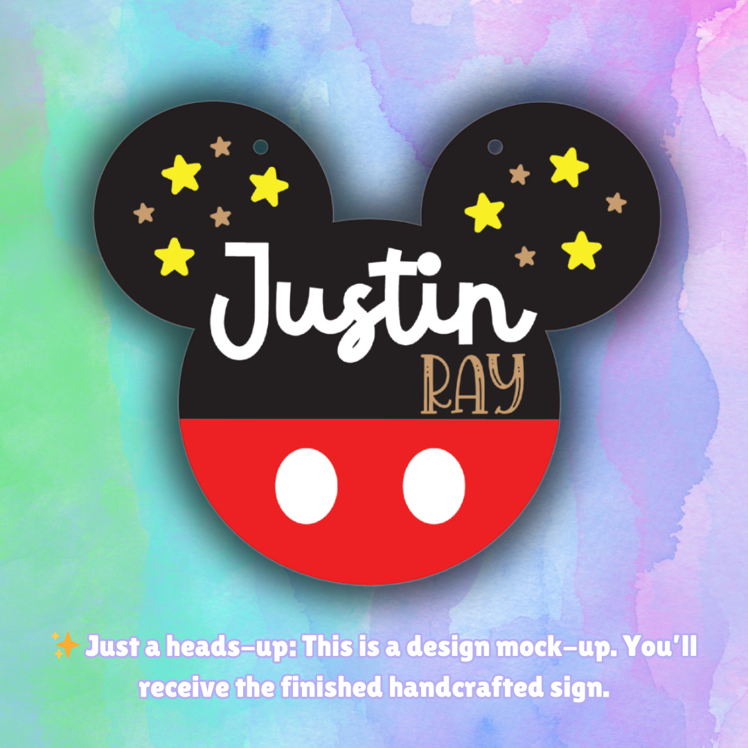 Enchanted Ears | Custom | Boy Mouse Personalized Name Sign