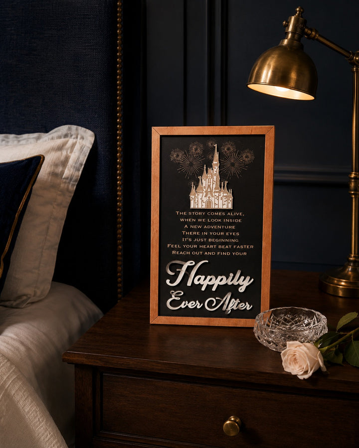 Reach Out And Find Your Happily Ever After | Lyrics Fireworks Framed Sign