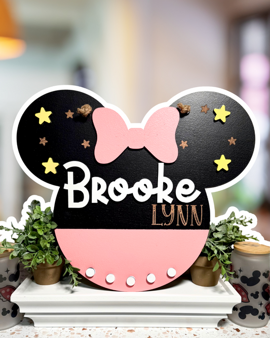 Enchanted Ears | Custom | Girl Mouse Personalized Name Sign