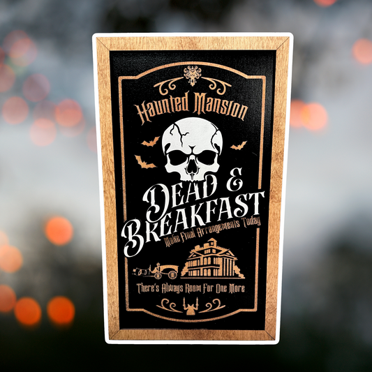 Dead And Breakfast Framed Halloween Sign