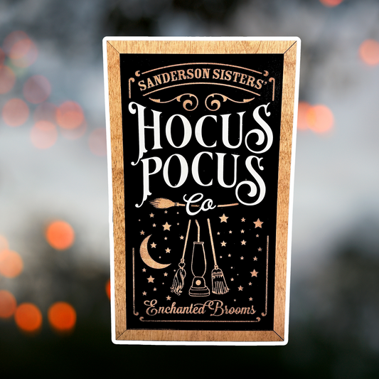 Enchanting Broom Sticks Framed Halloween Sign