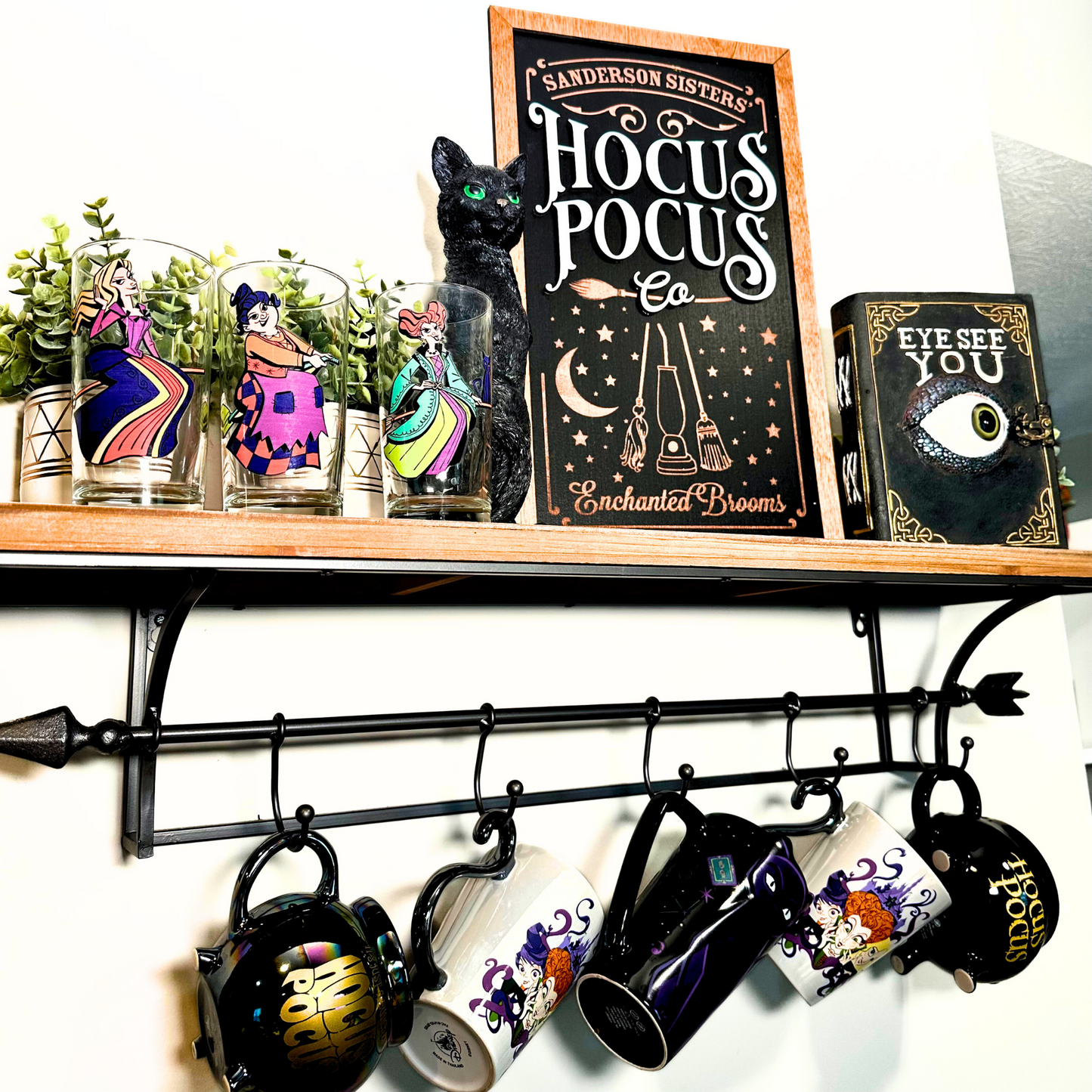 Enchanting Broom Sticks Framed Halloween Sign