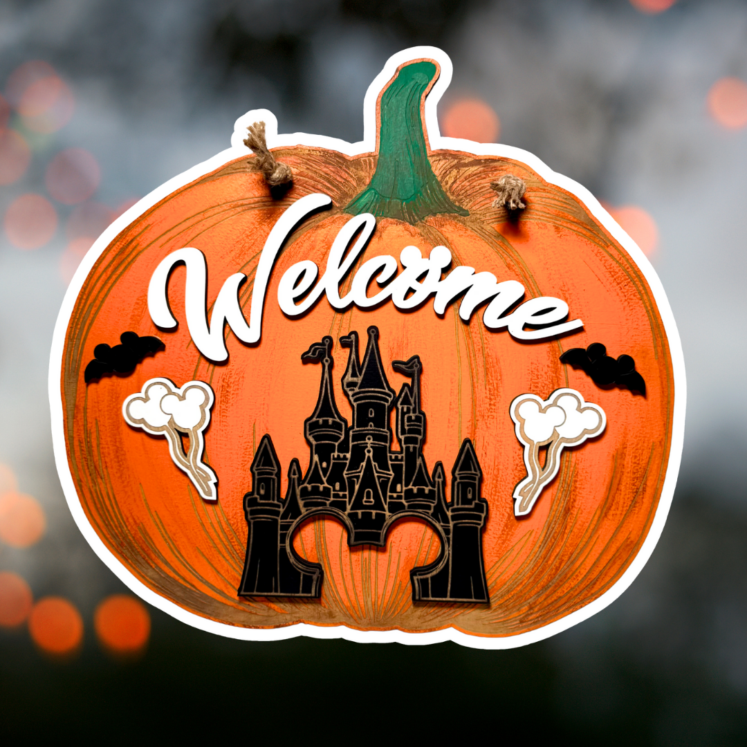 Welcome Large Pumpkin Fall Sign