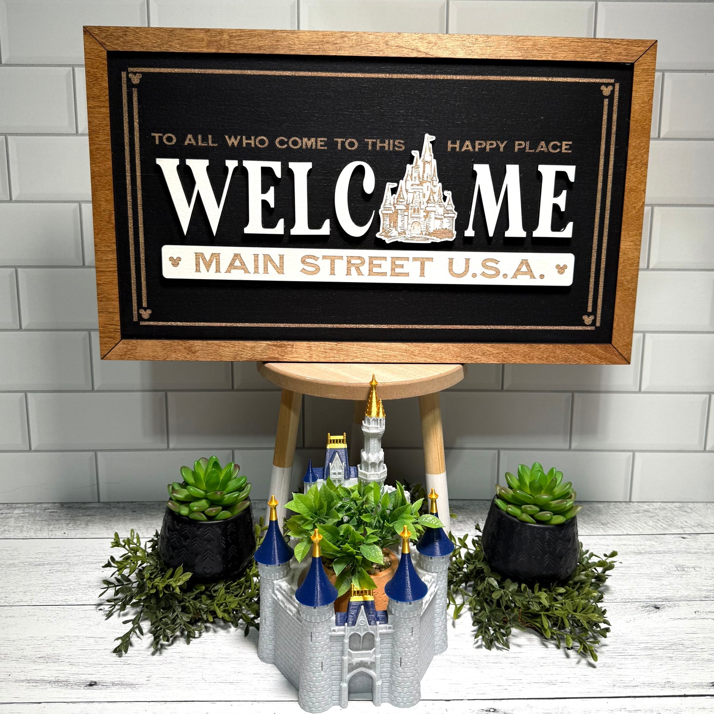 NEW Welcome Castle  Park-Inspired Framed Sign
