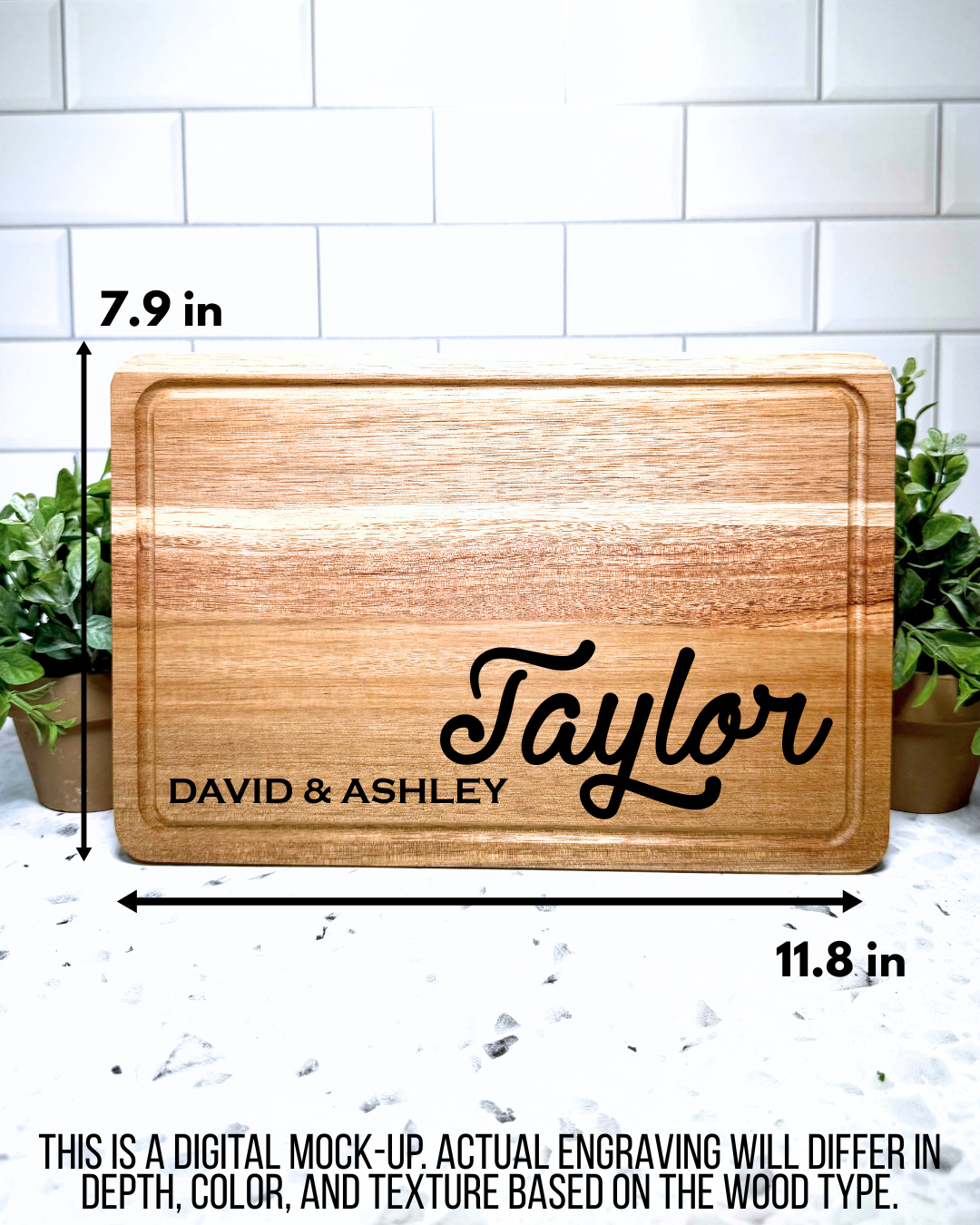 The Everyday Rectangle CUSTOM Charcuterie and Cutting Board – 11.8" x 7.9" Wood