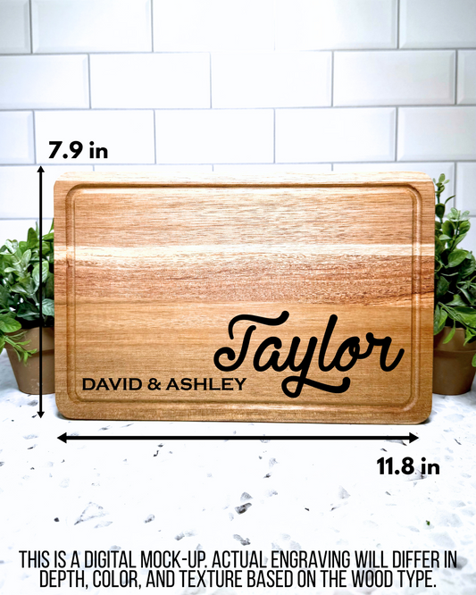 The Everyday Rectangle CUSTOM Charcuterie and Cutting Board – 11.8" x 7.9" Wood