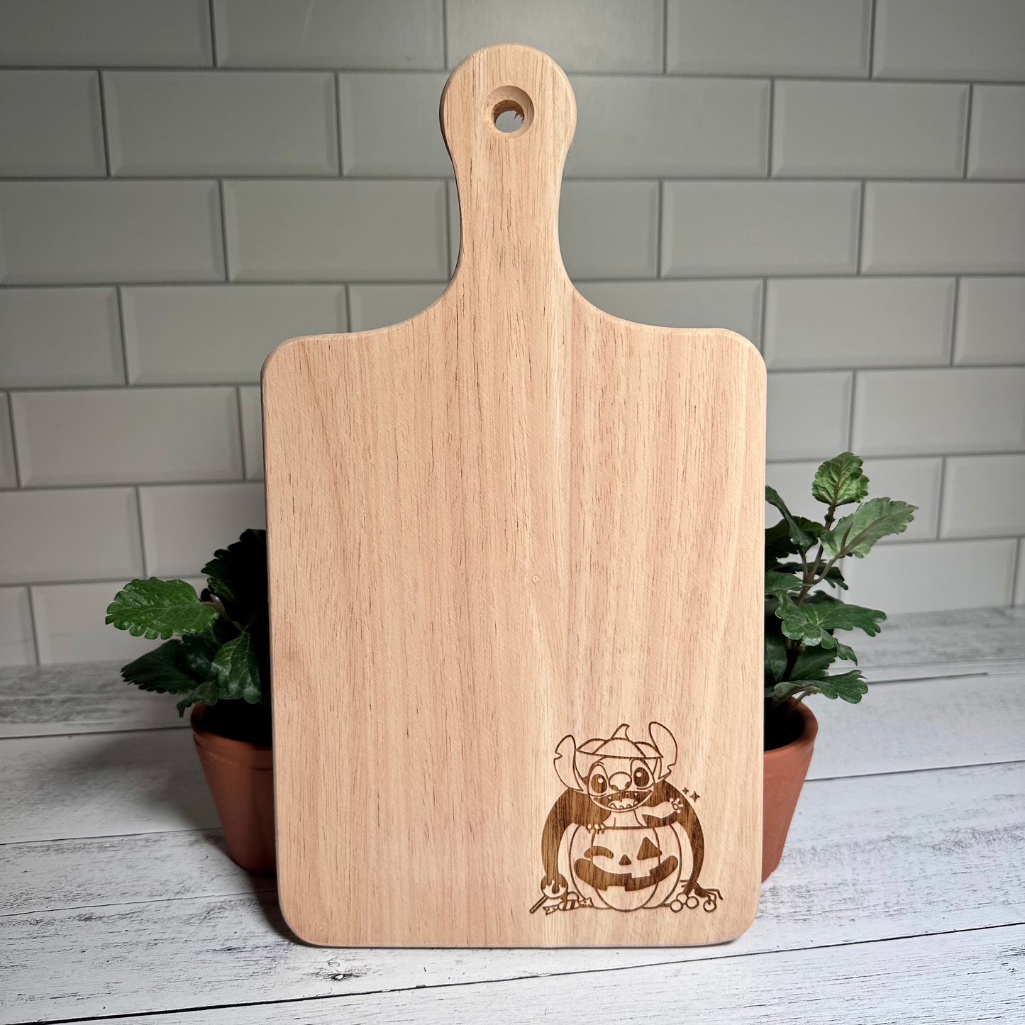 HalloweenStitch Wooden Bread / Charcuterie Cutting Board with Handle