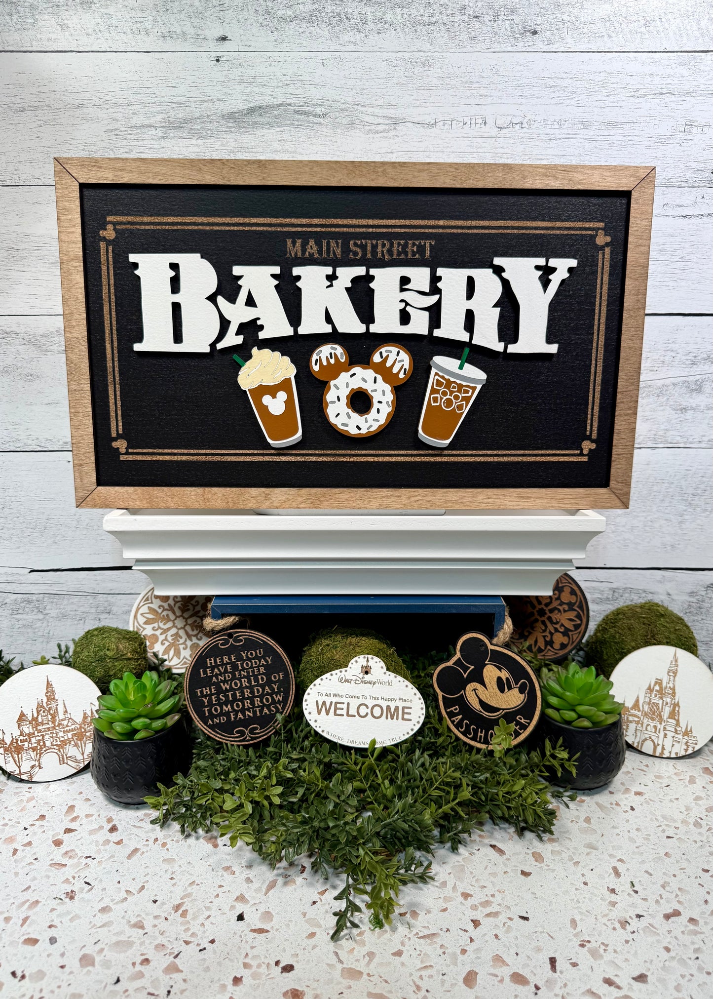 Main Street Bakery Park-Inspired Framed Sign | Blue
