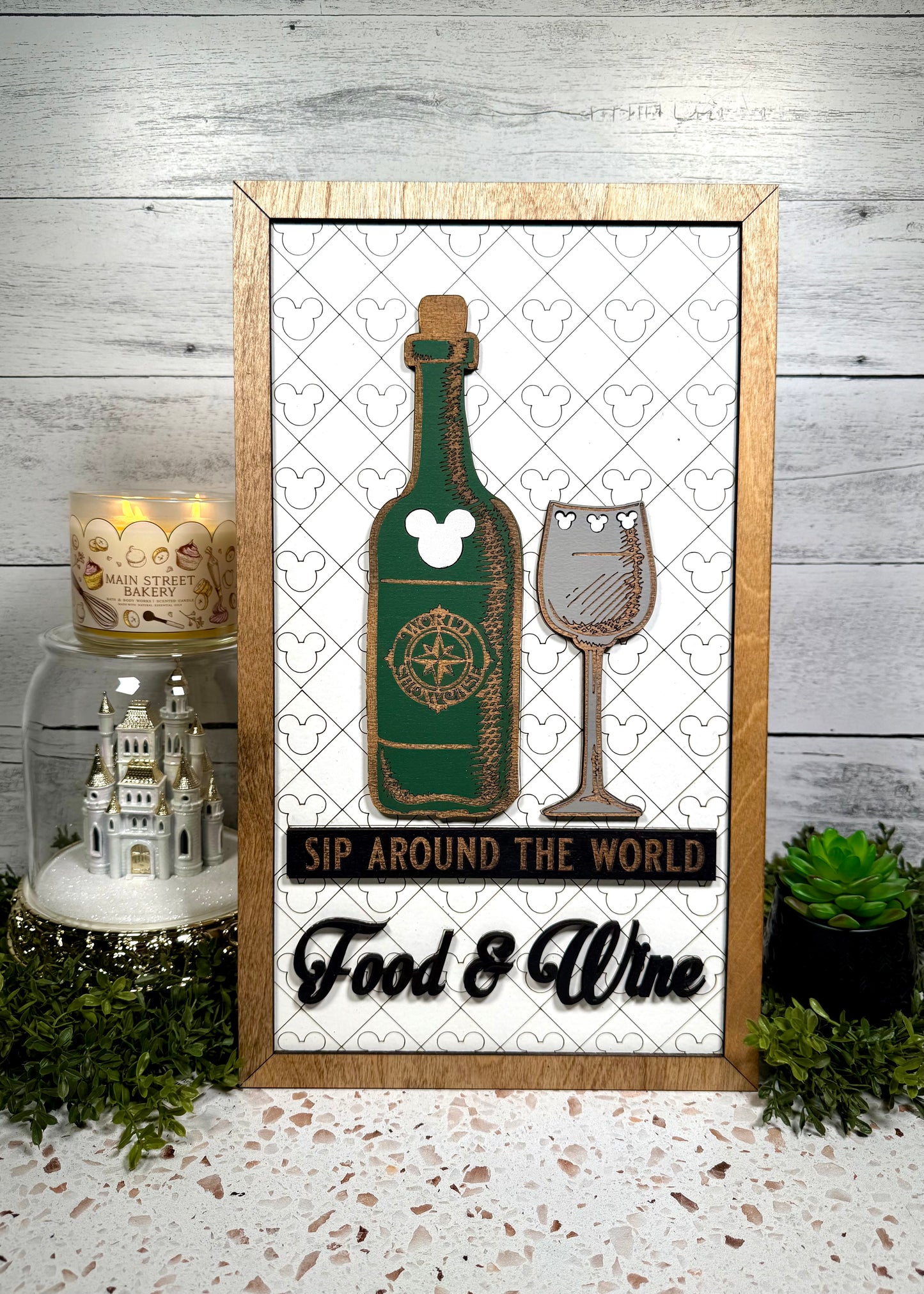 Sip Around The World Wine Park-Inspired Framed Sign
