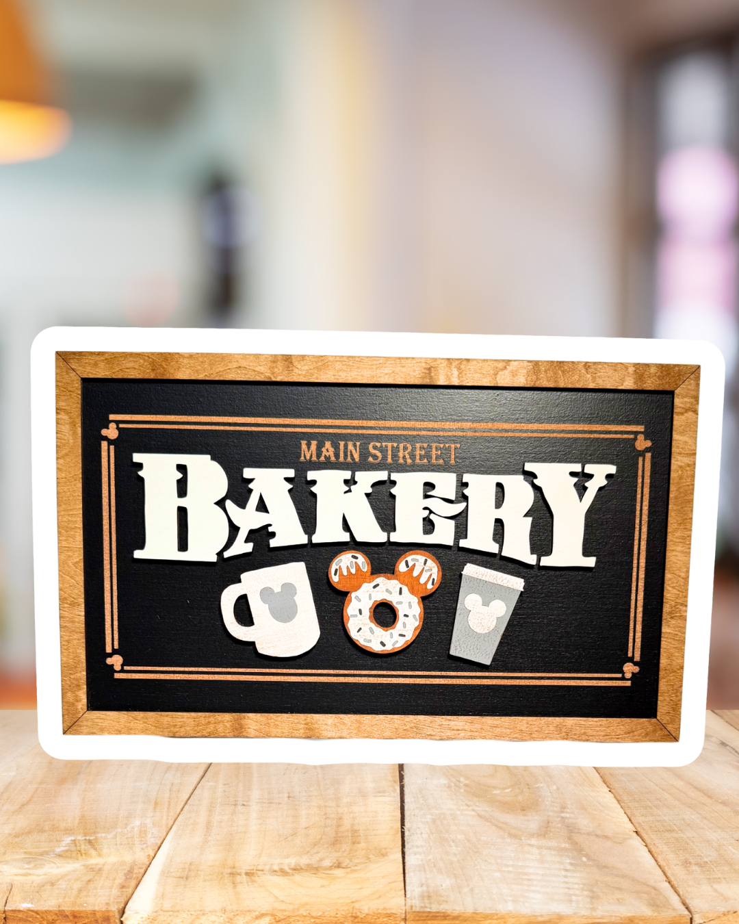 Main Street Bakery Park-Inspired Framed Sign - Black & White
