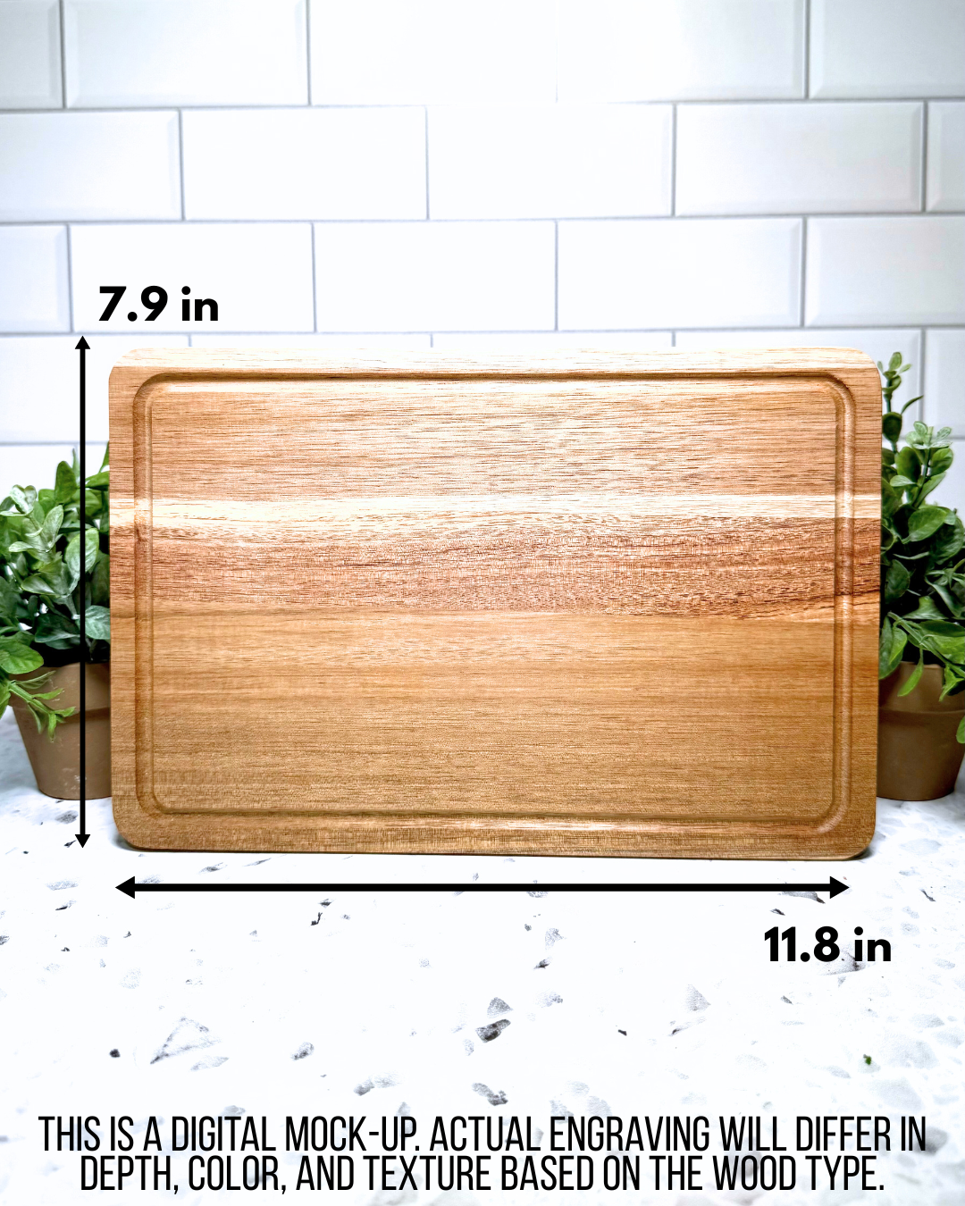 The Everyday Rectangle CUSTOM Charcuterie and Cutting Board – 11.8" x 7.9" Wood