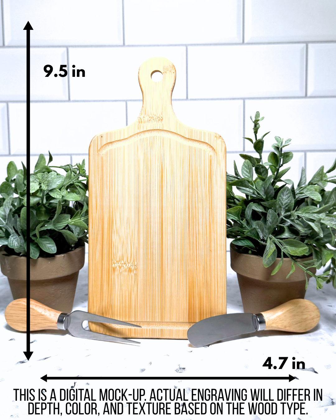 The Share Set CUSTOM Charcuterie and Cutting Board Gift Set – 9.5" x 4.7" Bamboo