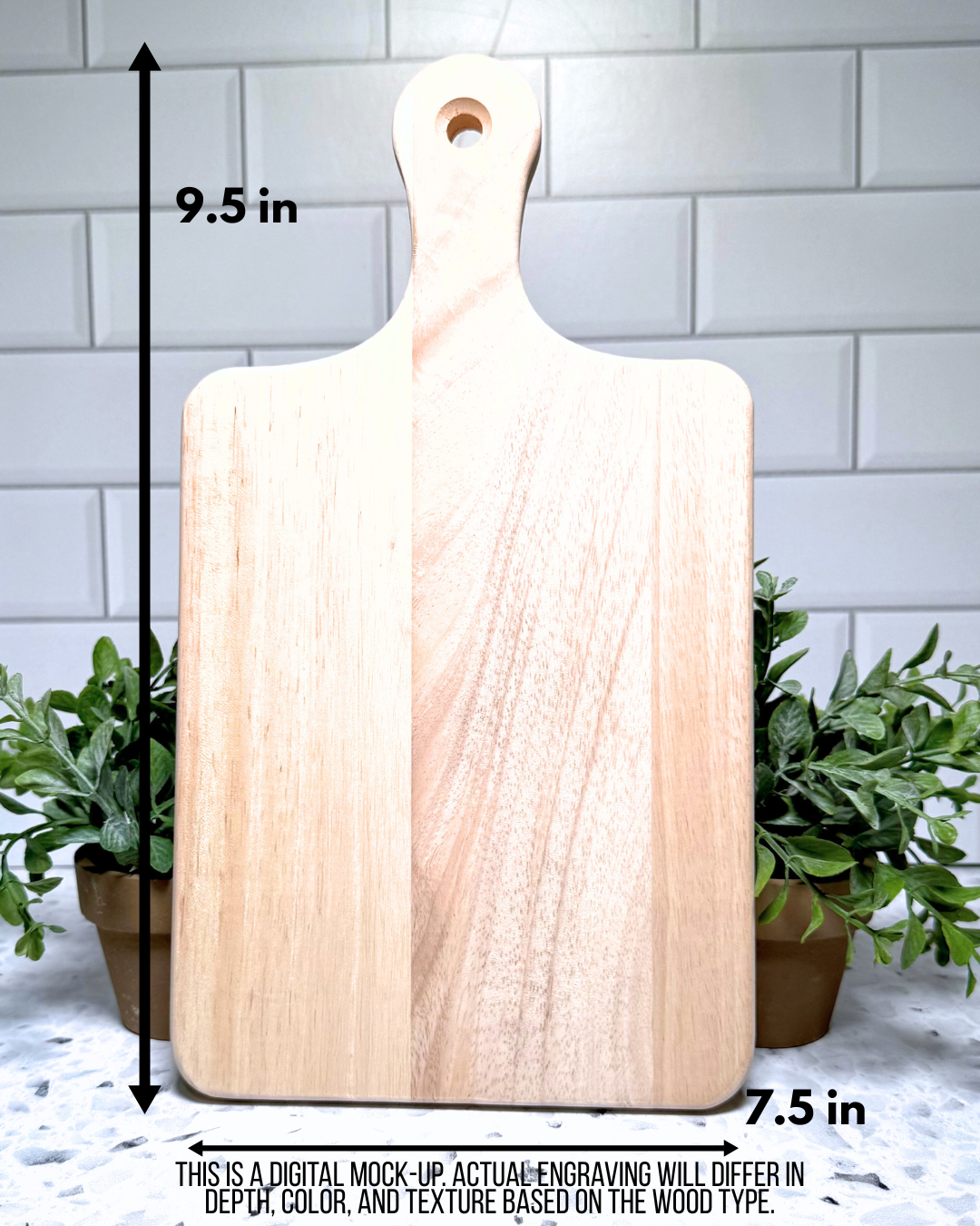 The Welcome Paddle CUSTOM Charcuterie and Cutting Board – 9.5" x 7.5" Rubberwood