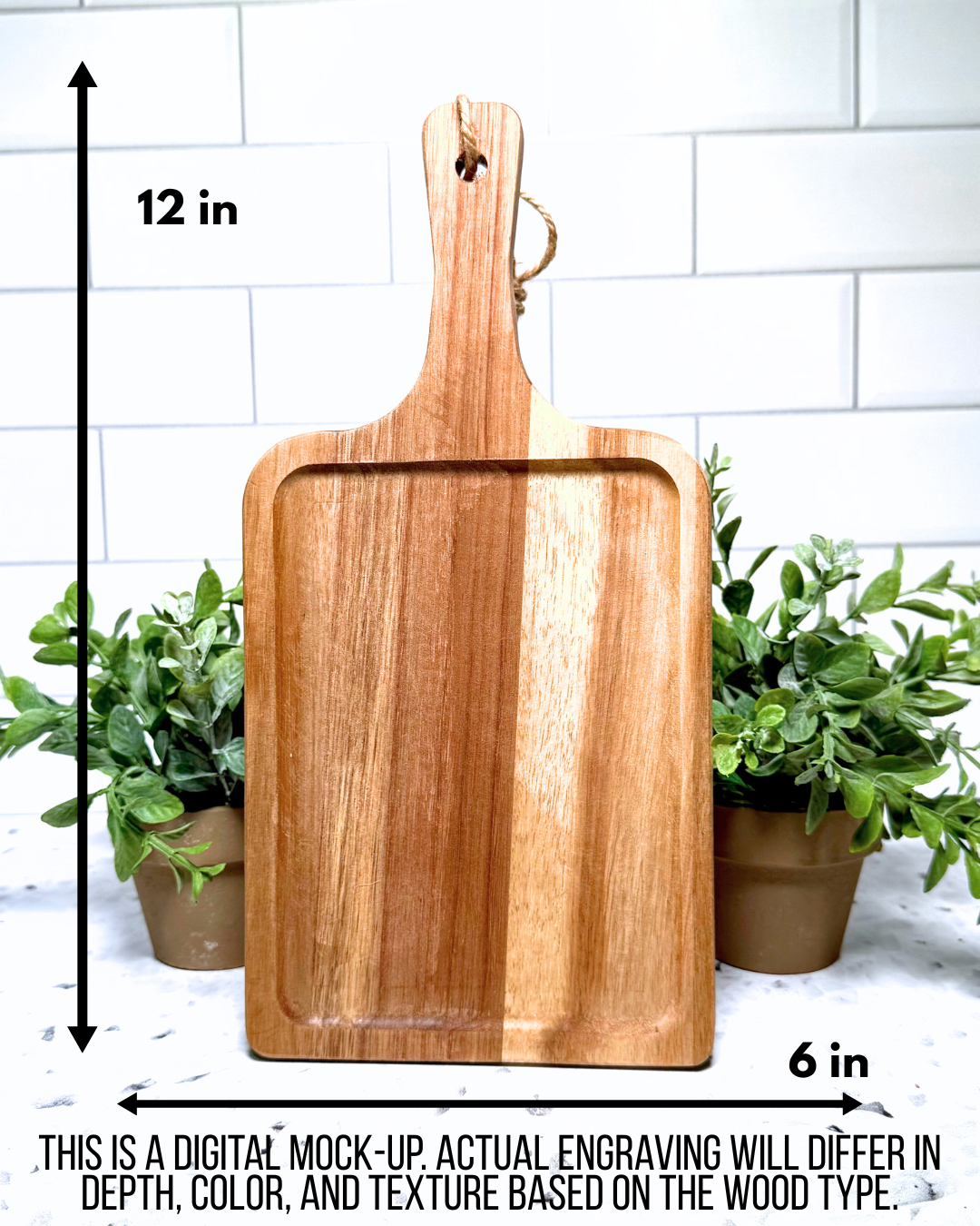 The Everyday Board CUSTOM Charcuterie and Cutting Board – 6" x 12" Acacia
