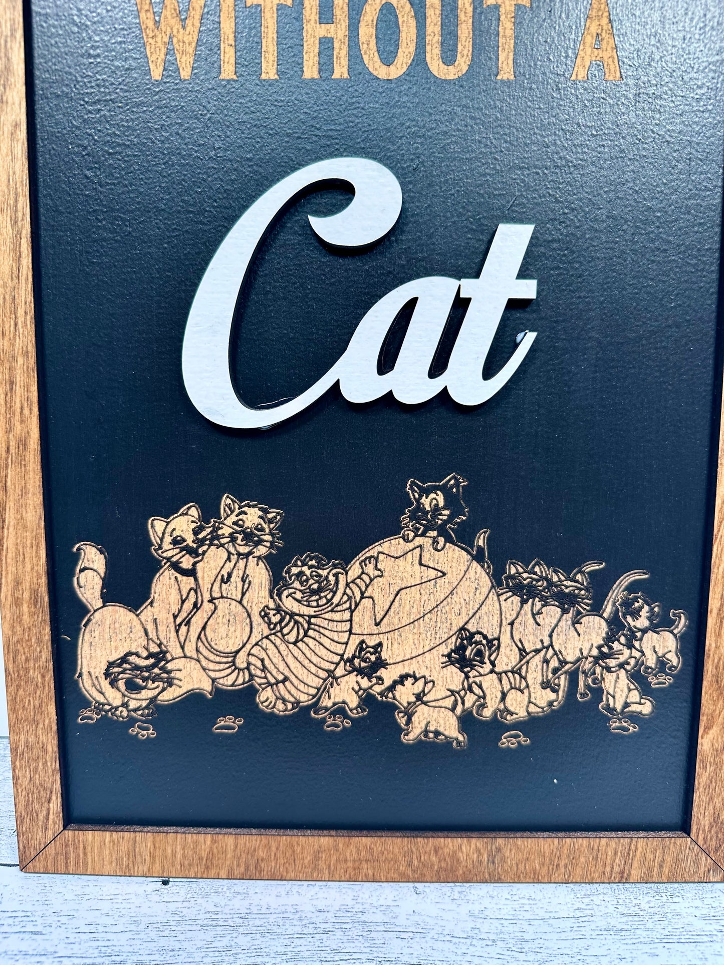 Cat Home Park-Inspired Framed Sign