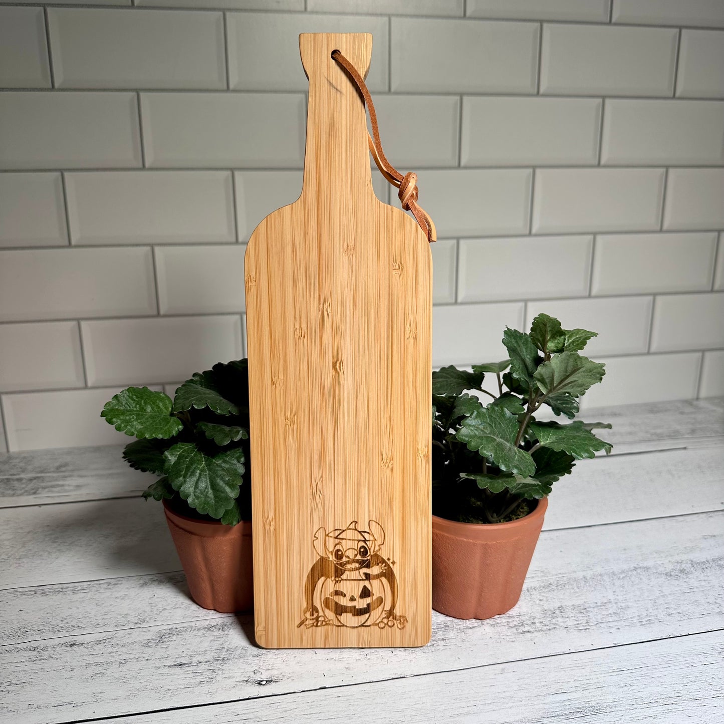 HalloweenStitch Wooden Bread / Charcuterie Cutting Board with Handle