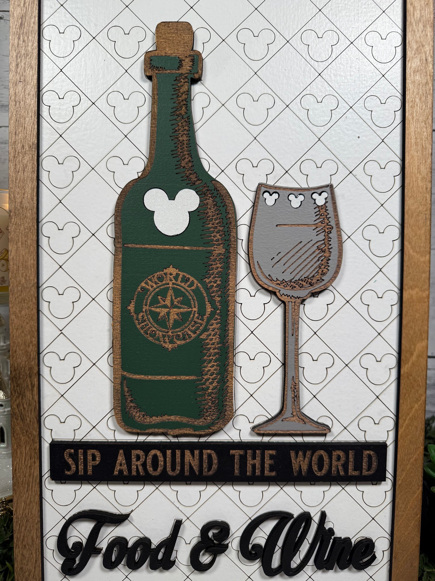 Sip Around The World Wine Park-Inspired Framed Sign