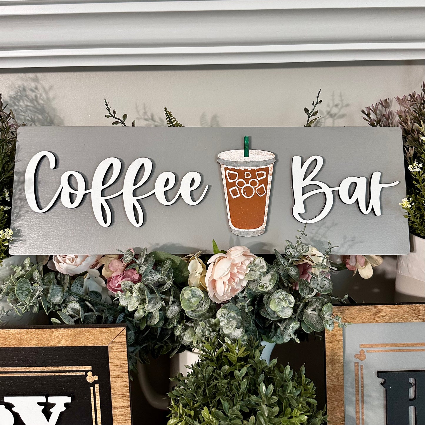 Iced Coffee Bar Sign - Gray