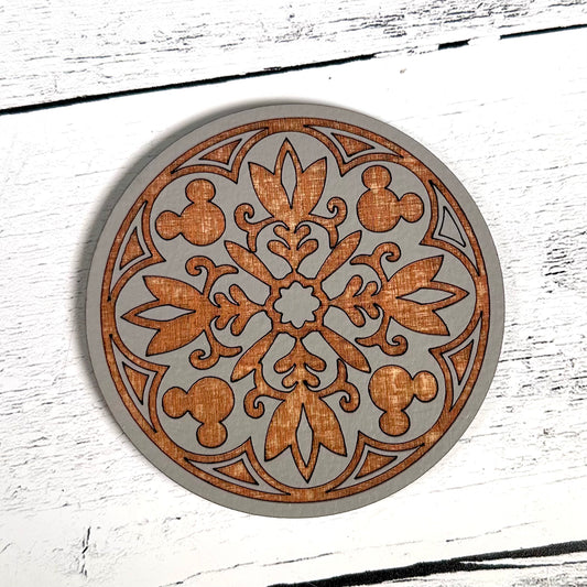 Gray Round Mouse Home Collection Coasters