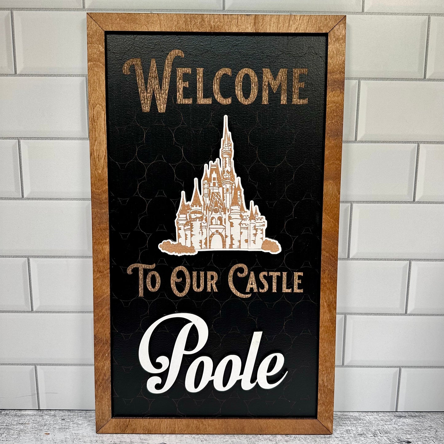Welcome to our Castle Custom World Park-Inspired Framed Sign