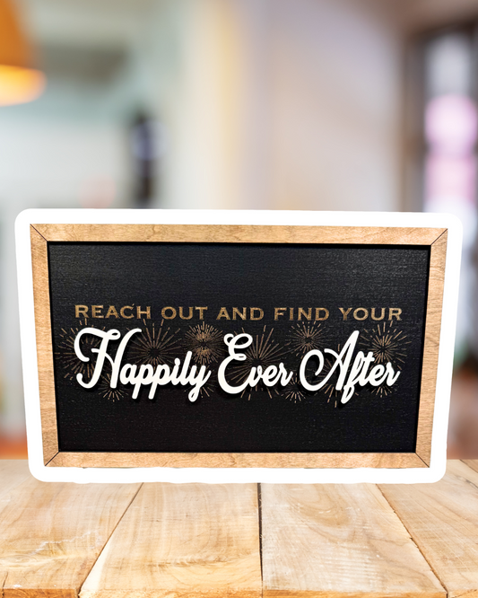 Original Happily Ever After Park-Inspired Framed Sign