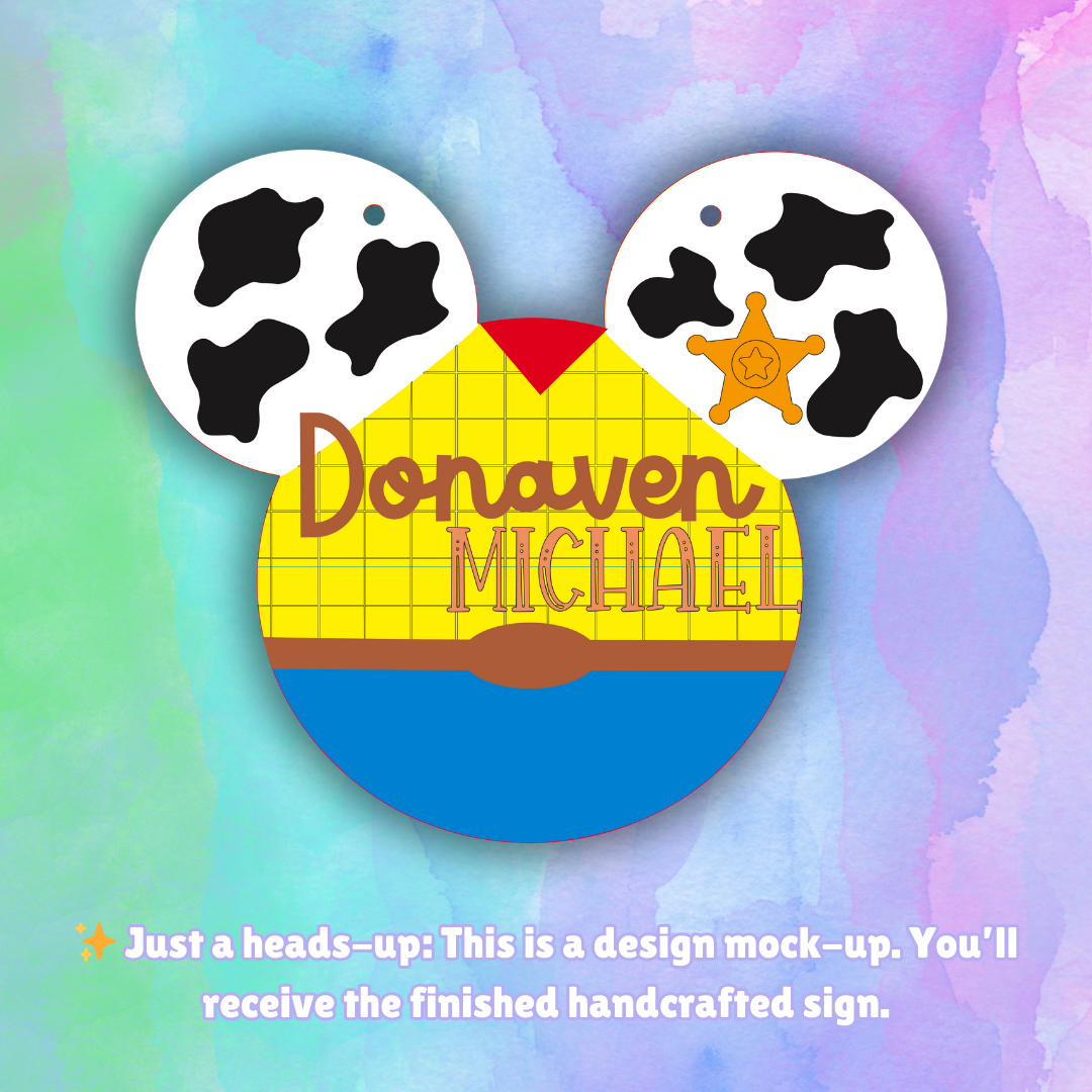 Enchanted Ears | Custom | Cowboy Personalized Name Sign