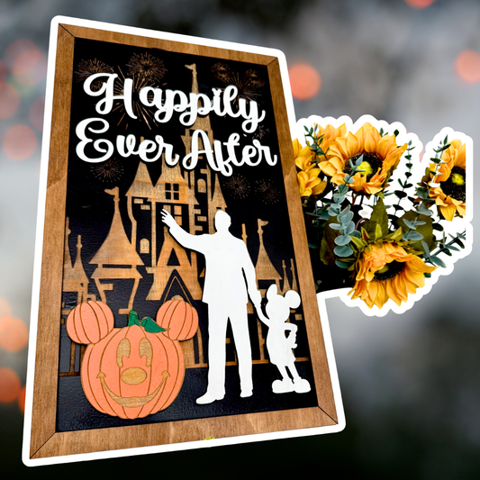 Happily Ever Halloween Park-Inspired Halloween Framed Sign