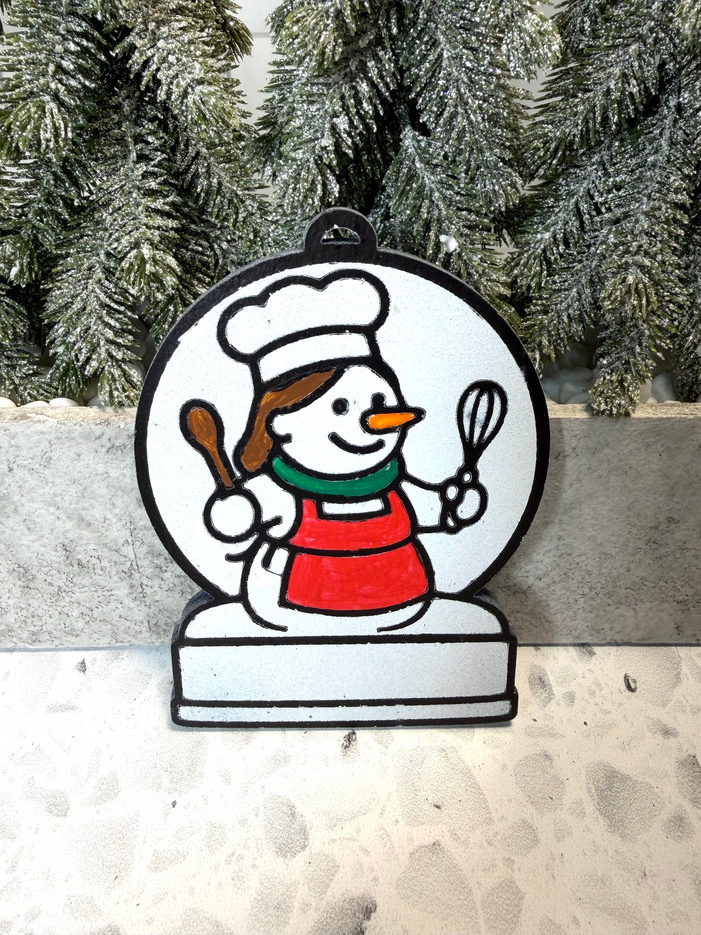Magical Girl Chef Snowman Ornament—Customizable