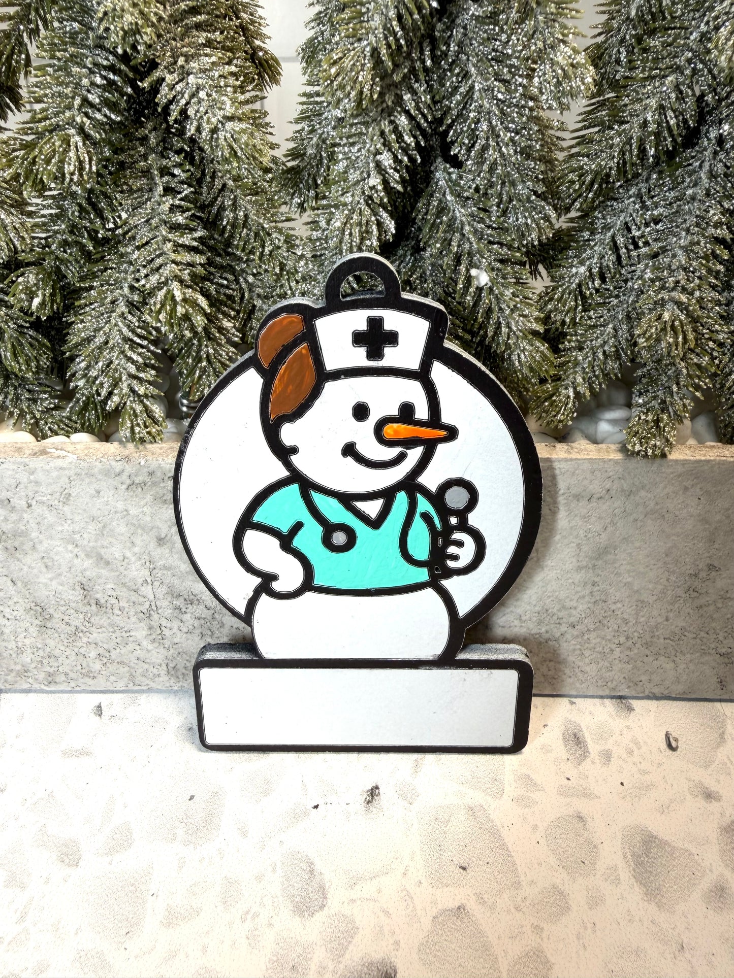 Enchanting Medical Professional Snowman Ornament—Customizable
