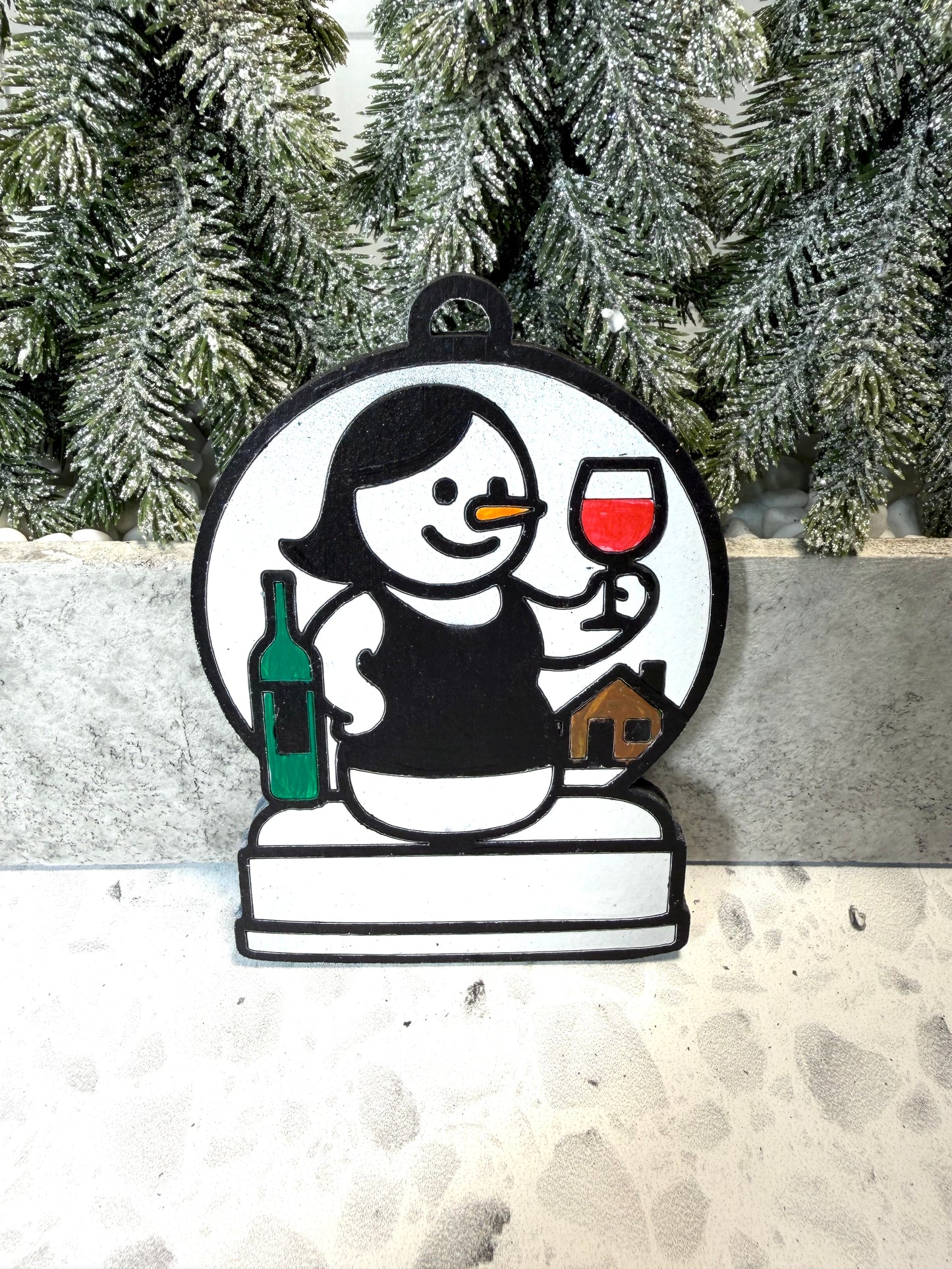 Fun Girl’s Night Out Snowman Ornament—Customizable