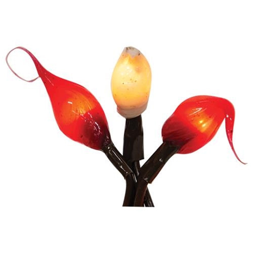 Red & Cream Silicone Teeny Lights 20ct