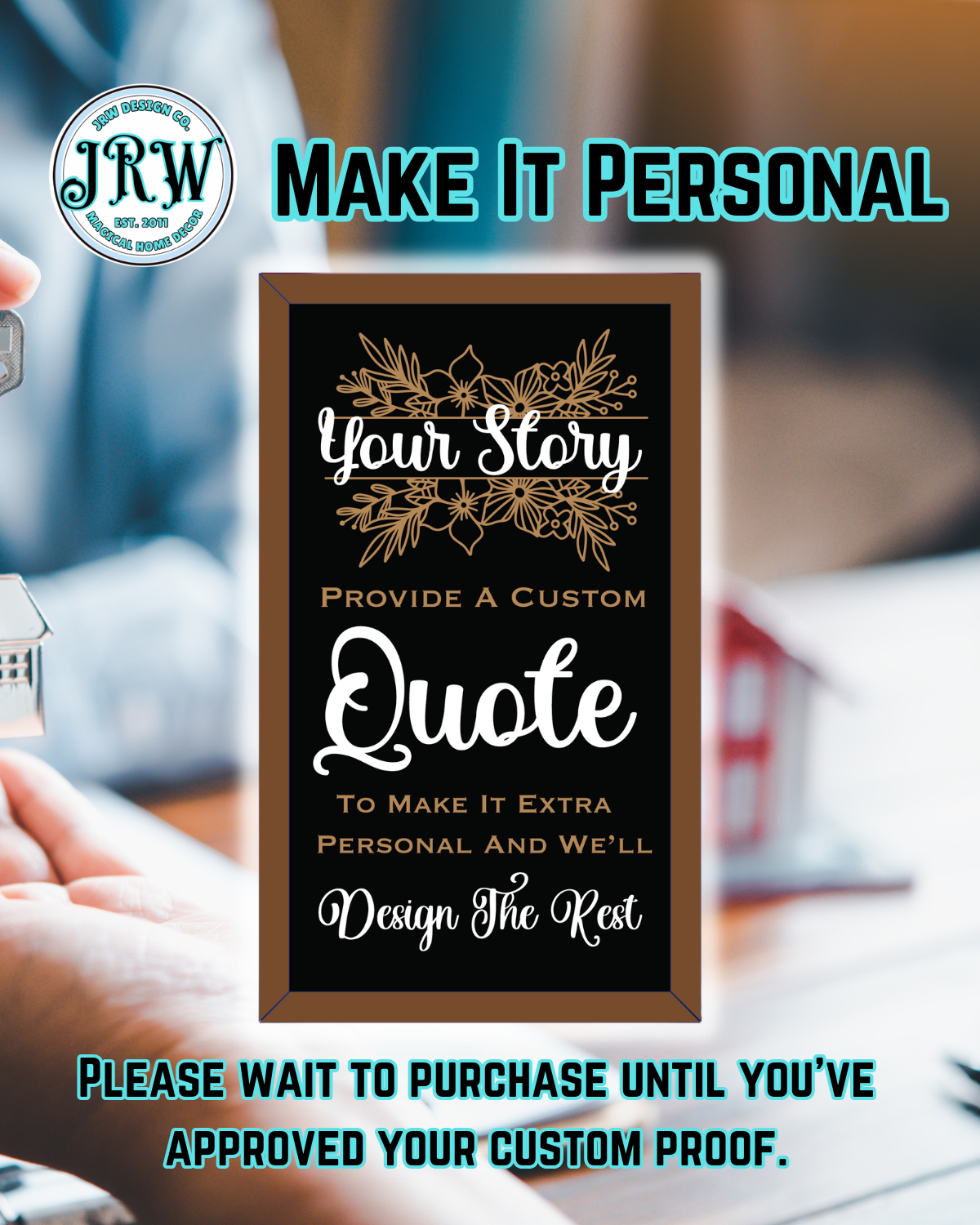 Custom Client Gift Sign | Wooden Framed Sign