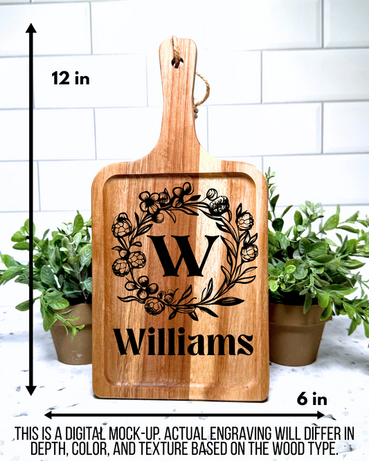The Everyday Board CUSTOM Charcuterie and Cutting Board – 6" x 12" Acacia