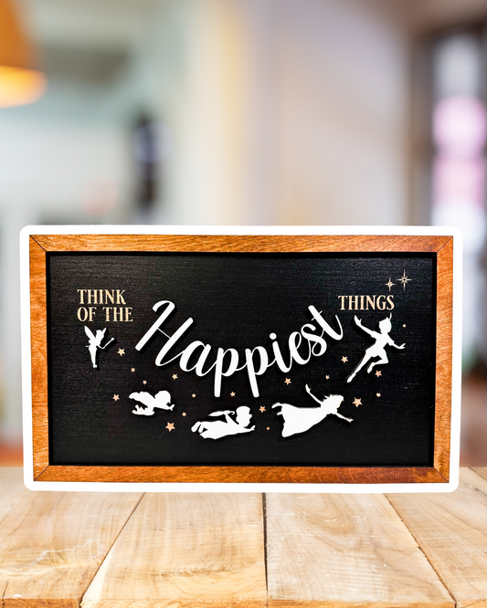 Think of the Happiest Park-Inspired Framed Sign
