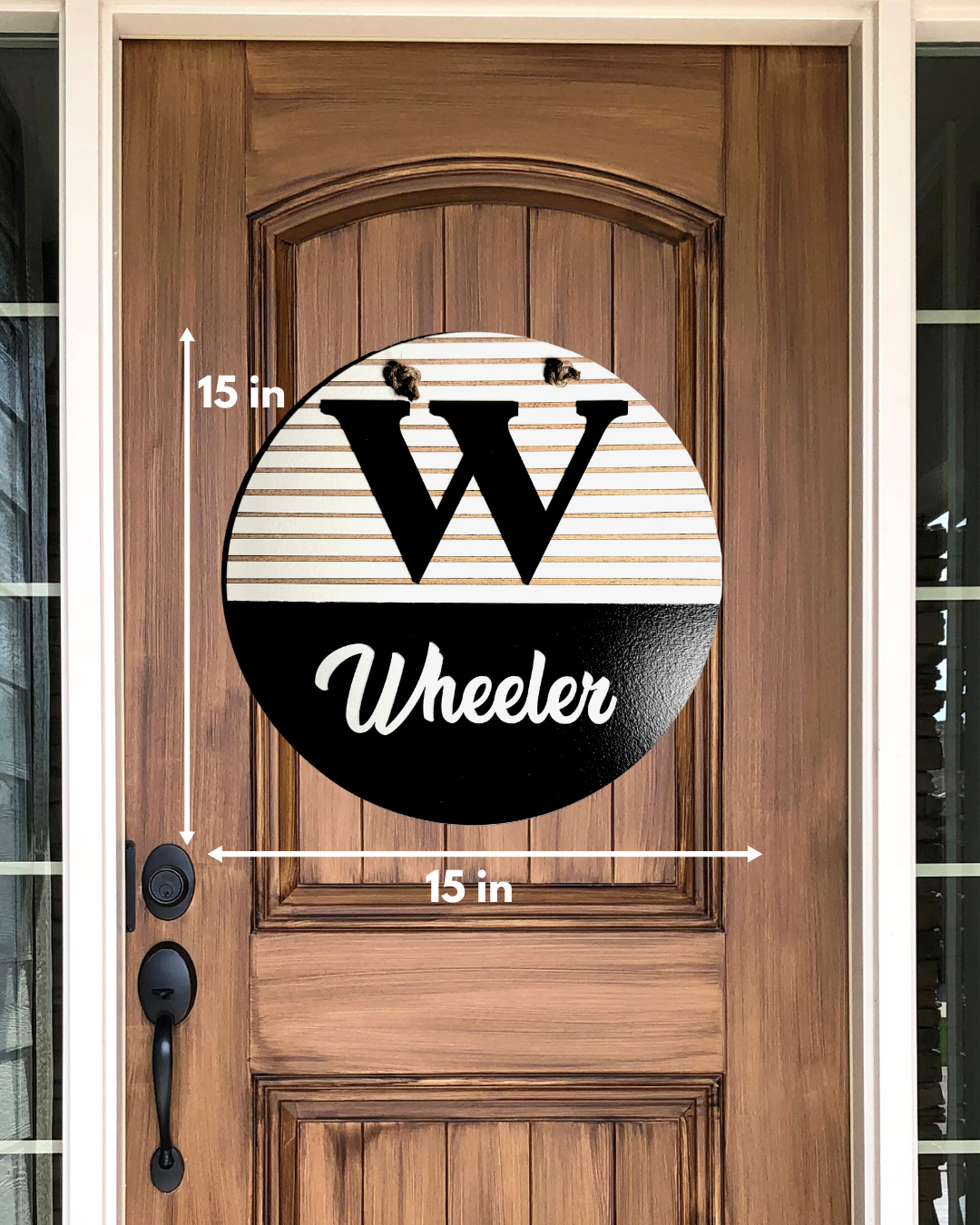 Last Name and Letter | Custom Client Gift Sign | Round Door Hanger