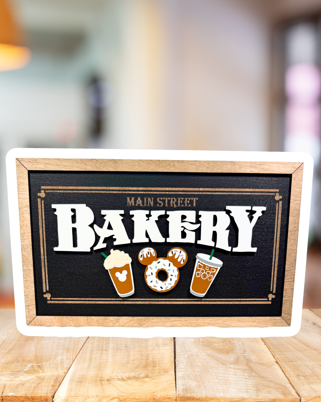 Main Street Bakery Park-Inspired Framed Sign | Blue