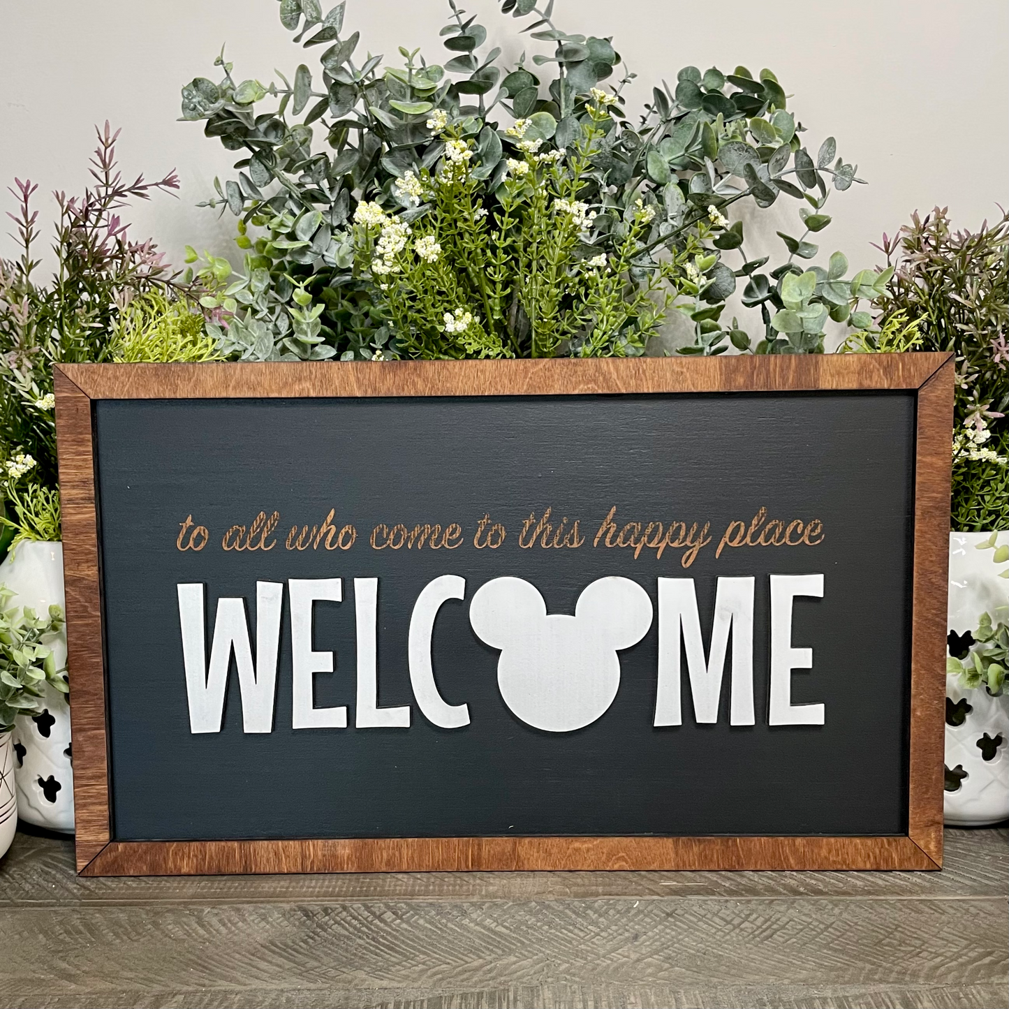 To All Who Come To This Happy Place Welcome Park-Inspired Framed Sign