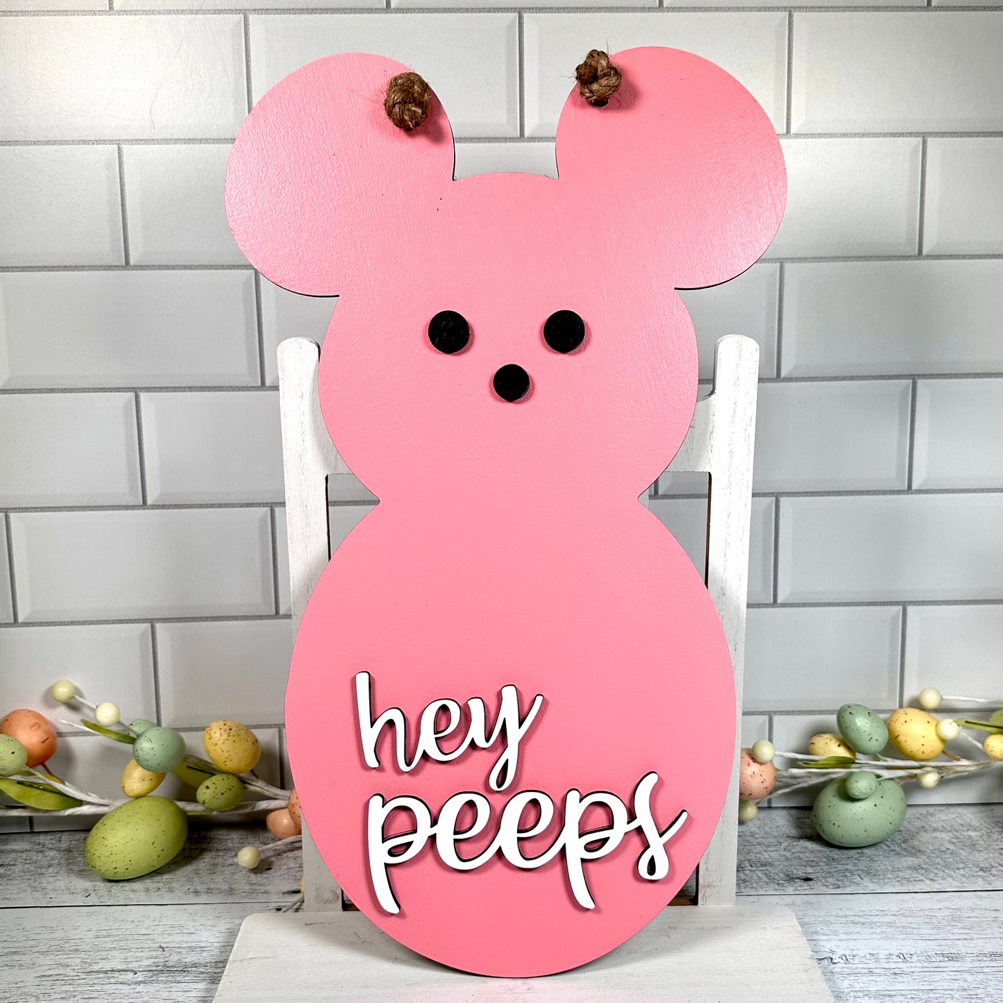 Hey Peeps - Mouse Peep Sign