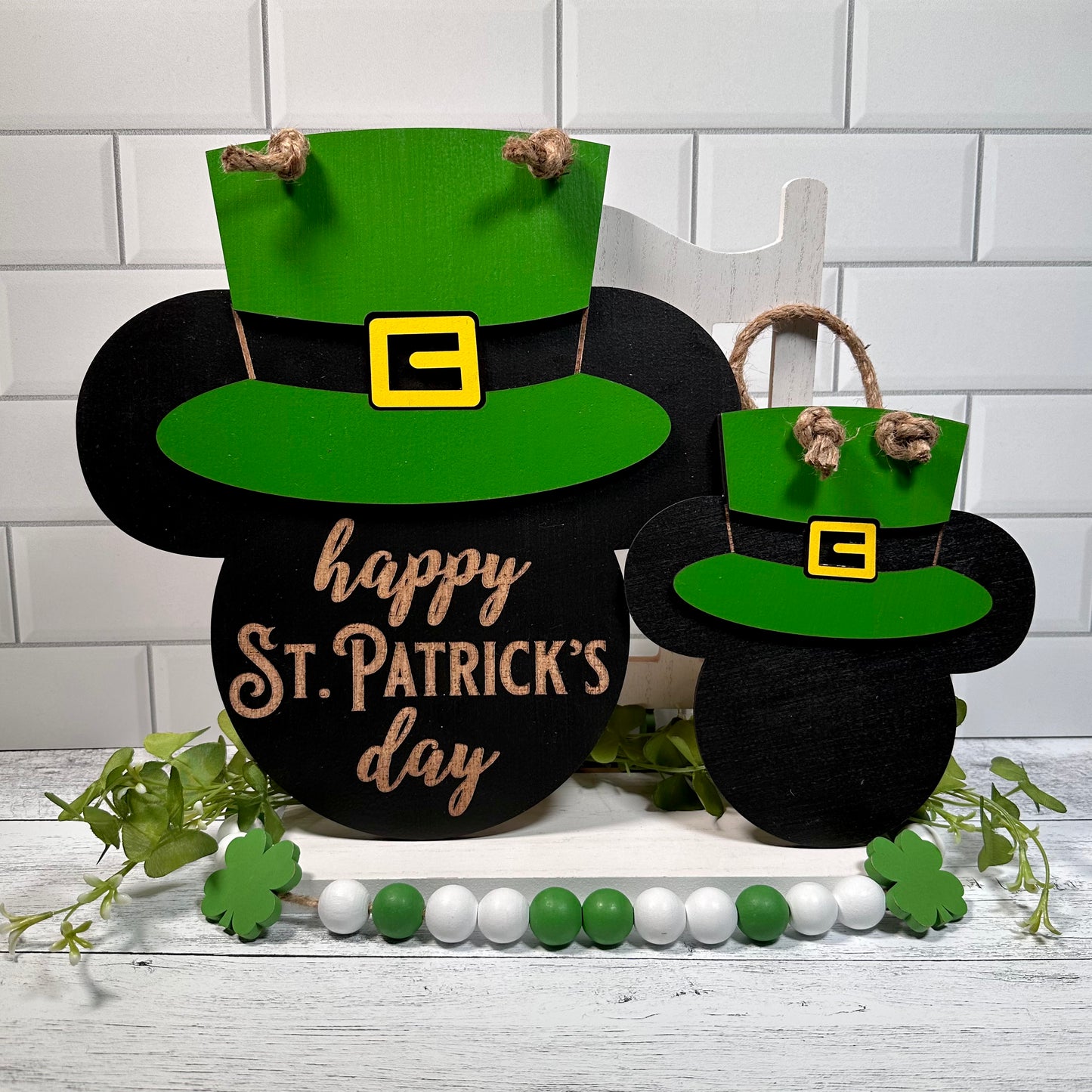 Large Irish Mouse Sign (Engraved Happy St. Patrick’s Day)