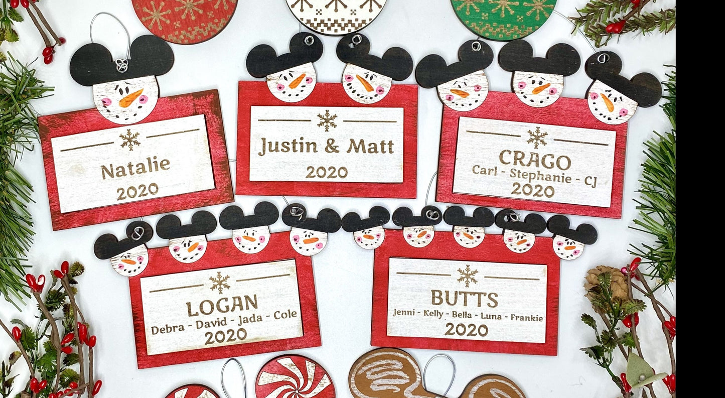 Customizable Snow Family Christmas Ornament