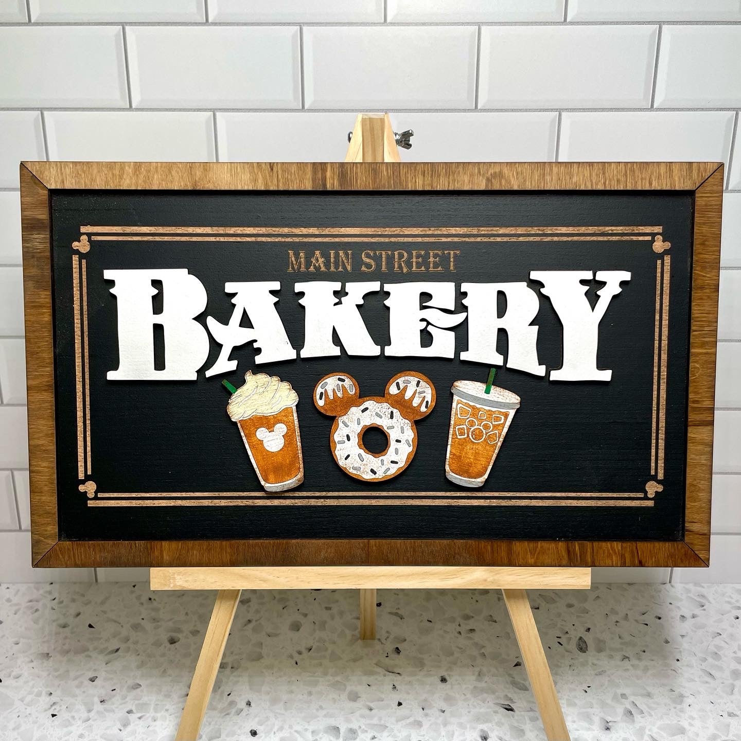 Main Street Bakery Park-Inspired Framed Sign | Blue