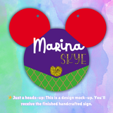 Enchanted Ears | Custom | Mermaid Princess Personalized Name Sign