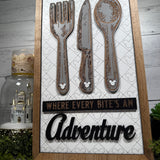 Where Every Bite's An Adventure | Silverware Park-Inspired Framed Sign - Handmade by JRW Design Co.