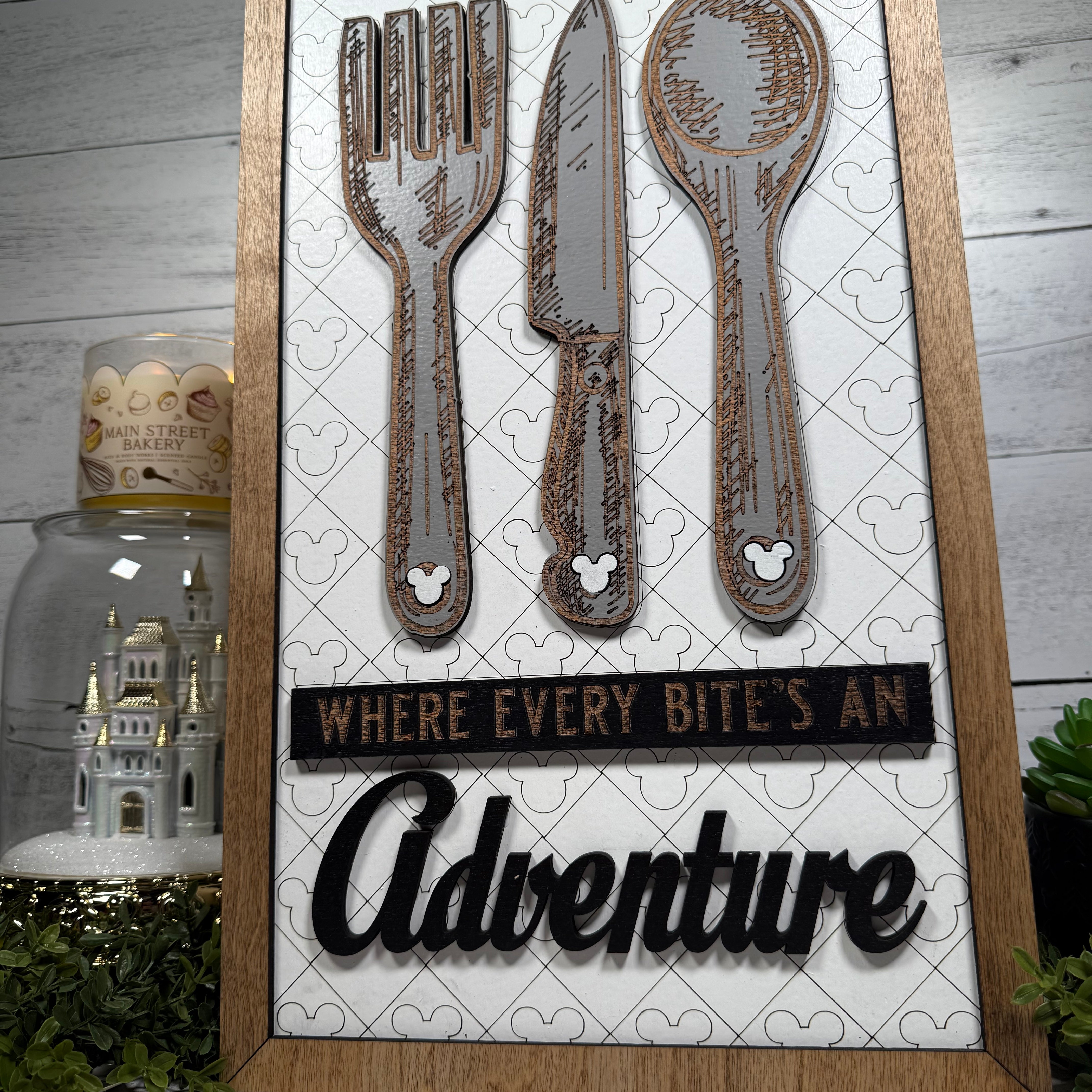 Where Every Bite's An Adventure | Silverware Park-Inspired Framed Sign - Handmade by JRW Design Co.