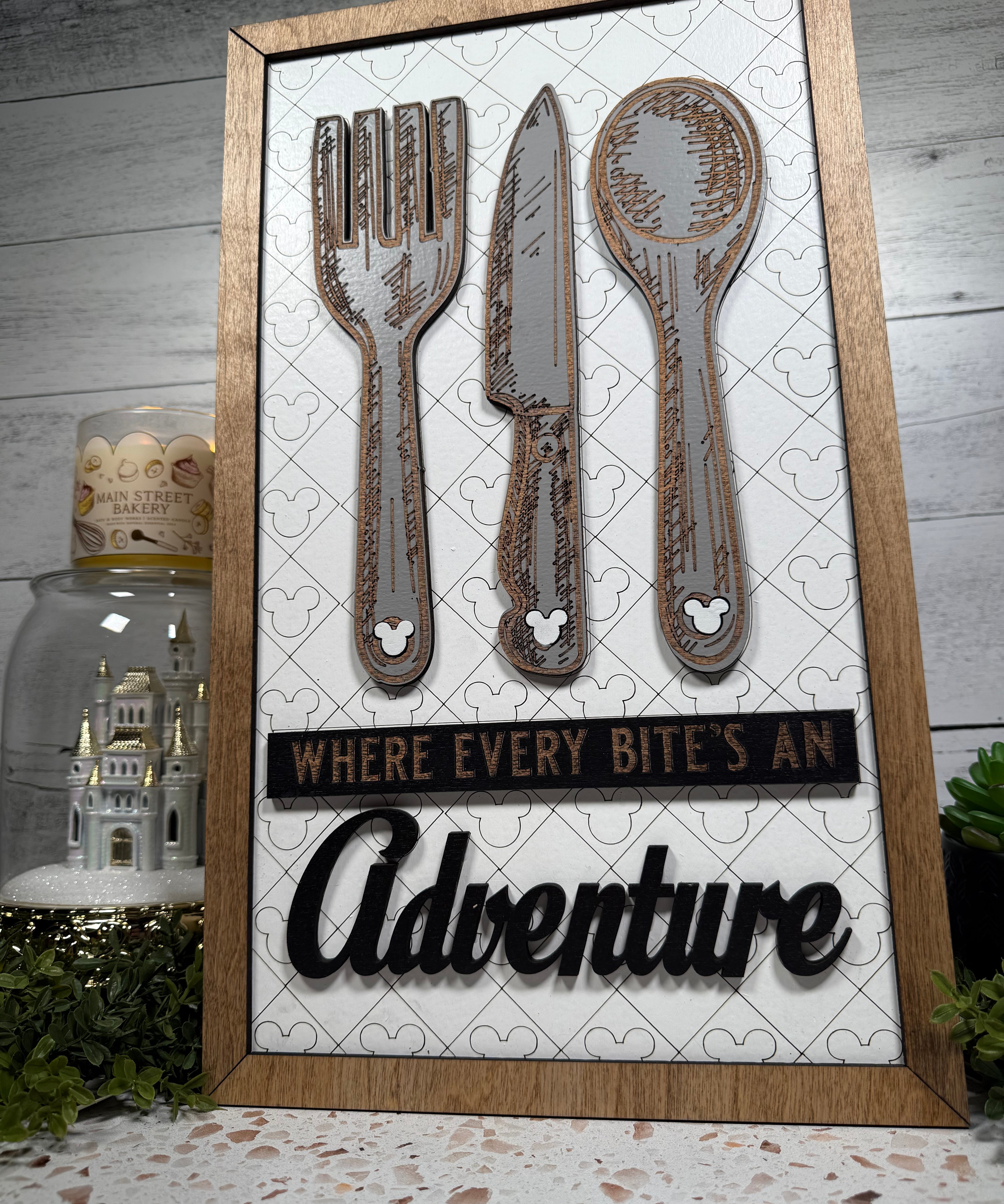 Where Every Bite's An Adventure | Silverware Park-Inspired Framed Sign - Handmade by JRW Design Co.