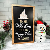 To All Who Come To This Happy Place Welcome | Mouse Head Framed Sign - Handmade by JRW Design Co.