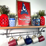 Some Imagination Huh? | Red Background Sorcerer Hat Framed Sign - Handmade by JRW Design Co.