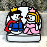 Royal Slumber Snowman Couple Ornament—Personalize