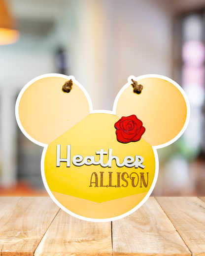 Enchanted Ears | Custom | Bookworm Princess Personalized Name Sign